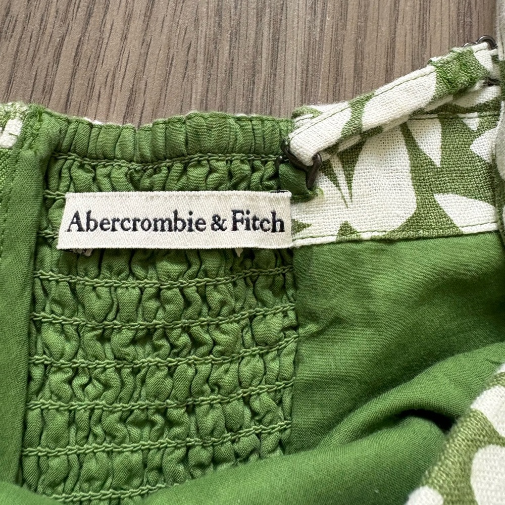 Abercrombie & Fitch Corset Seamed Linen-Blend Dress - Picture 2 of 7